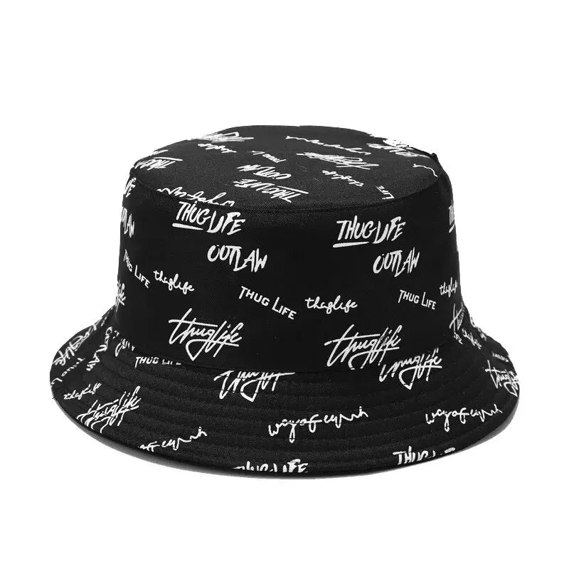 Hats, Female Letters, Fisherman's Hats, Trendy Casual And Versatile, Double-Sided Basin Hats, Men's Sunhats In All Seasons