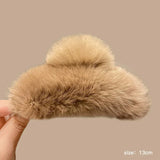 Muweordy New Oversized Faux Fur Big Crab Hair Clip for Girls Rabbit Hair Claw Clips Cute Plush Ponytail Women's Hair Barrettes