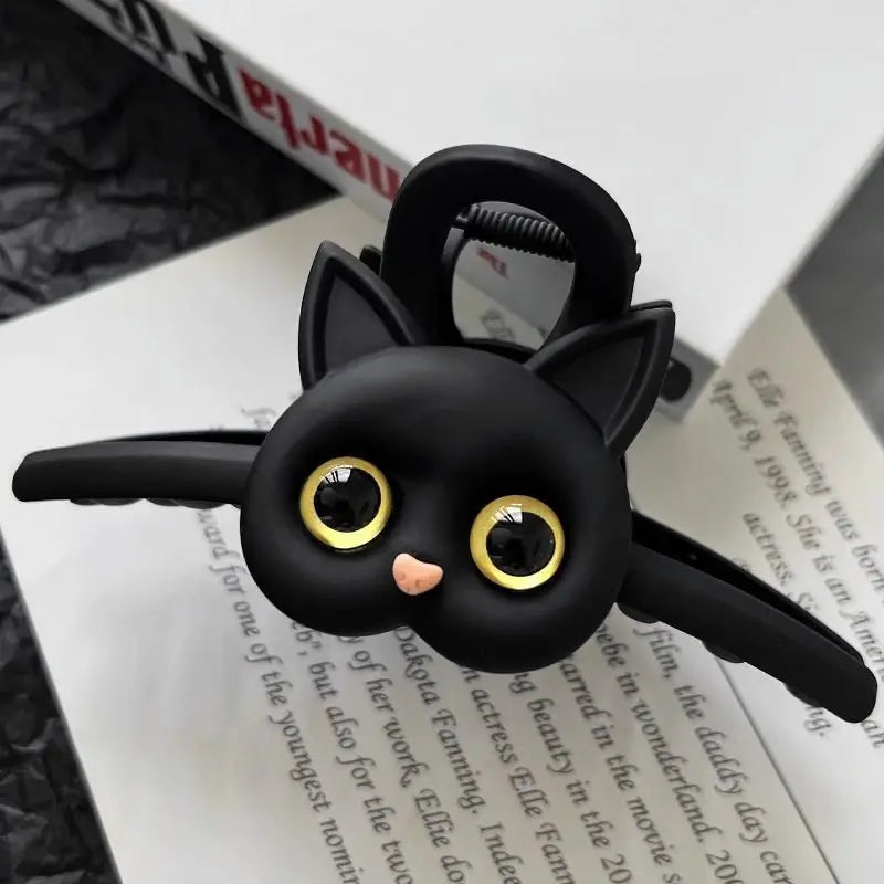 1pc Cute cat hair clip, women's new high-end shark clip, large hair tie, internet famous hairpin headband