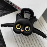 1pc Cute cat hair clip, women's new high-end shark clip, large hair tie, internet famous hairpin headband