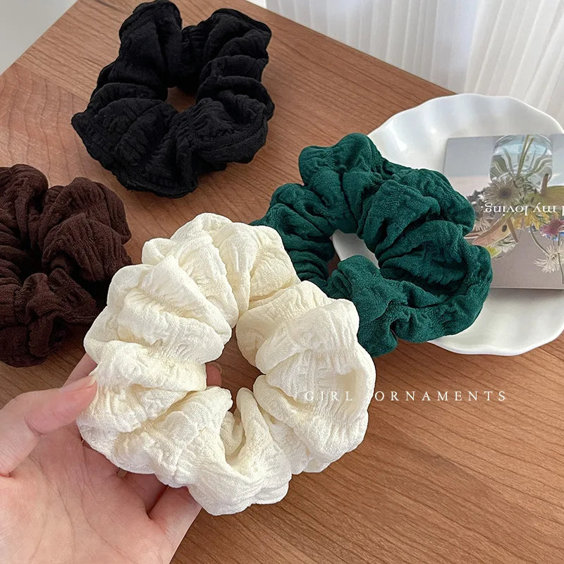 Élastiques à cheveux pour femmes coréennes, chouchous de couleur unie, accessoires pour cheveux, pour queue de cheval