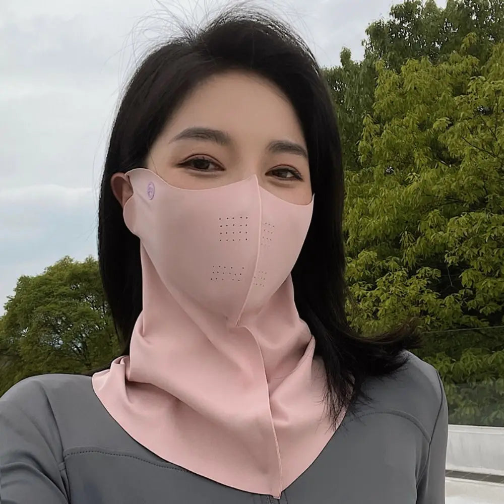 Ice Silk Sun Protection Mask Cool 3D Breathable Sunshade Face Mask Dustproof Neck Protection Anti-UV Neck Scarf Cycling