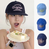 Korean Niche Retro Embroidered Soft-top Baseball Caps for Women Spring Summer Street Fashion Hip-hop Flat-brimmed Men's Hat