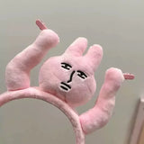 Headbands New Pink Bunny Hair Band Quirky Fun Plush Headband Grip Bangs Cute Photo Decoration Hair Bands Headdress