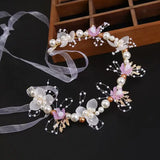 Elegant Girls Headband Lmitated Pearl Hair Headdress Baby Girls Flower Wreath Bride Garland Head Hoop Wedding Headbands Hair