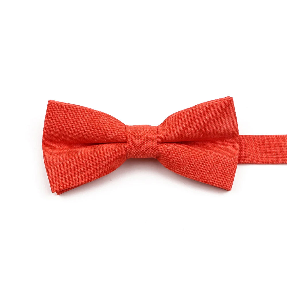 High Quality Mens Solid Color Bowtie Set For Men Children Wedding Party Dinner Accessory Pink Orange Father-son Bow Tie Gift