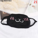 Hot 1PC Black Anti-Dust Cotton Cute Bear Anime Cartoon Mouth Mask teeth mouth Muffle Face Mouth Masks Women Men