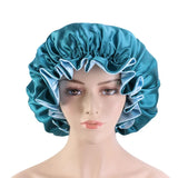 Satin Bonnet  Sleeping Cap Double Color Ding Big Lace Nightcap Extra Large Round Cap Hair Care Hair Shower Caps