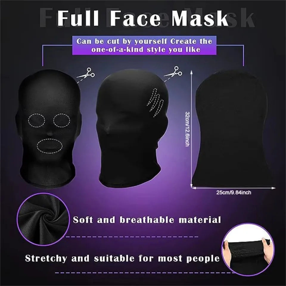 Cosplay Black No Hole Spandex Head Cover Hat Women Men Simulate CS Balaclava Cap Sun Uv Protection Bike Motorcycle Ski Mask