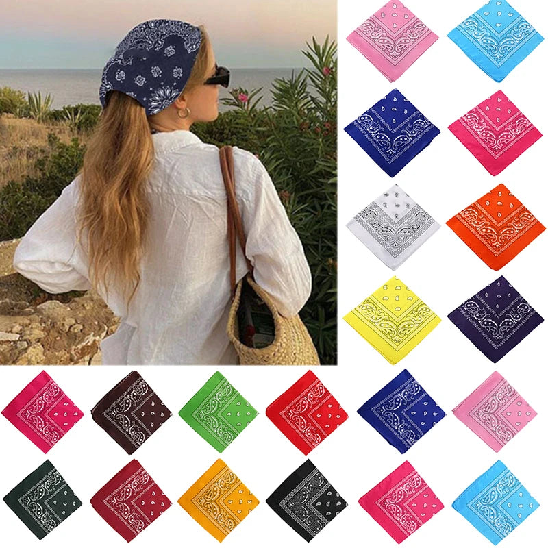 Fashion Scarf Bandana Headwraps For Women Girls Kids Vintage Four Seasons Square Hair Scarve Sports Hairscarf Bohemian Headbands