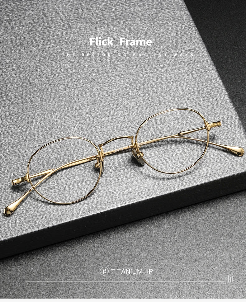 Pure Titanium Glasses Frame Men Women Vintage Round Brand Design Eyeglasses Frames New Titan Eyewear High Quality Spectacles