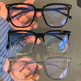 3 pieces of blue light blocking glasses - fashionable square fake glasses, anti radiation computer gaming glasses, sunglasses