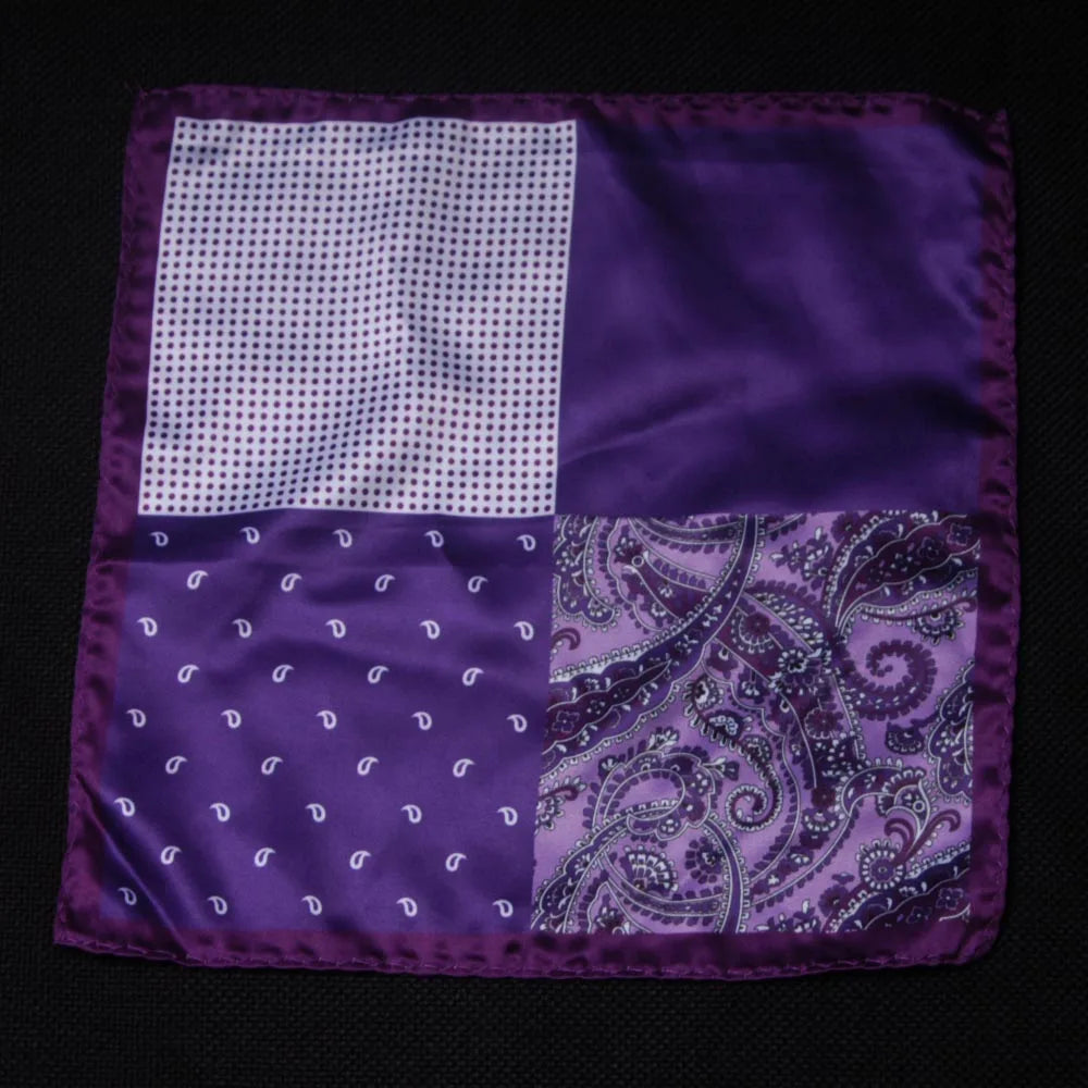 Luxury Mens Handkerchief Silk Accessories Hanky Pocket Squared Handkerchief Pocket Scarf Paisley Polka Dots Party Wedding Prom