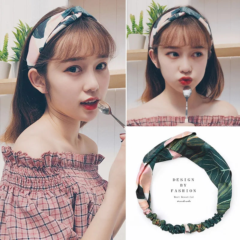 Cross elastic headband chiffon silk headband ladies headband hair accessory sports face wash