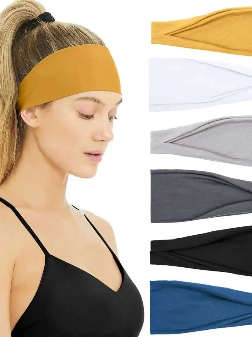 1PCS Women Headband Solid Color Twist Cotton Wide Turban Knitted Cotton Sport Yoga Hairband Twisted Knotted Headwrap