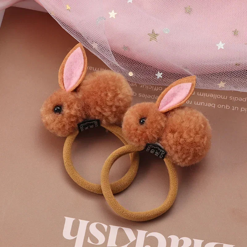 Hair Accessories Girls Ties Elastique Cheveux Fille Gomas Elasticas Furry Korean Kinder Kleding Rabbit Ears Scrunchie Headbands