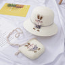 Summer Baby Straw Hat With Handbag Flower Breathable Beach Hat Bags Kids Hat Boy Girls Sun Visor UV protection panama Hat gorras