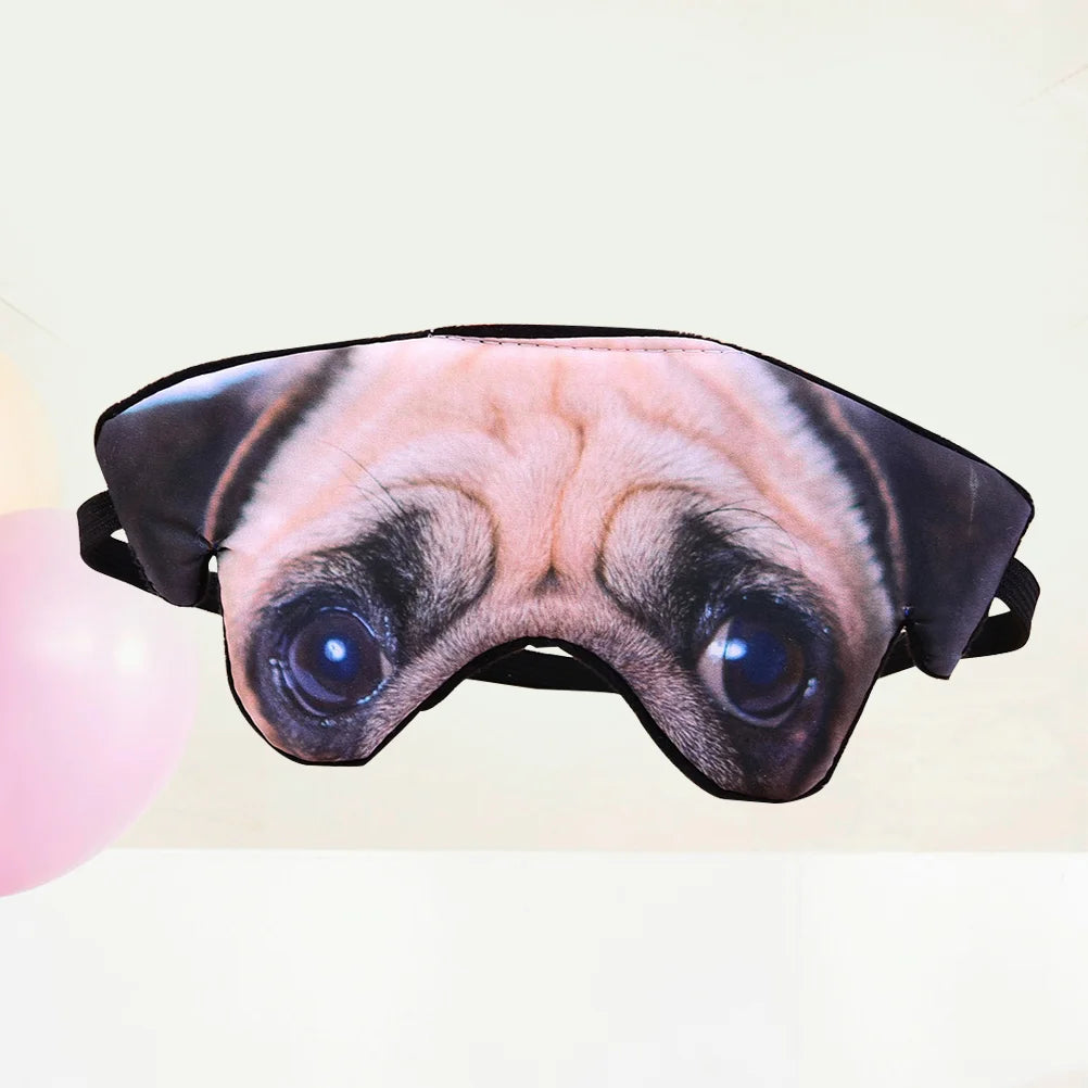 3D Dog Pattern Eye Mask Funny Shade Nap Cover Blindfold Sleeping Mask Eyepatch Sleep Goggles (Pug)