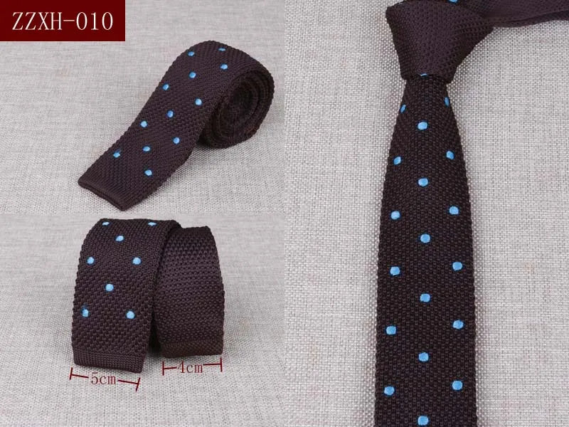 Men's Suits Knit Tie Plain Necktie For Wedding Party Tuxedo Casual Dots Woven Skinny Gravatas Cravats Accessories 25colors