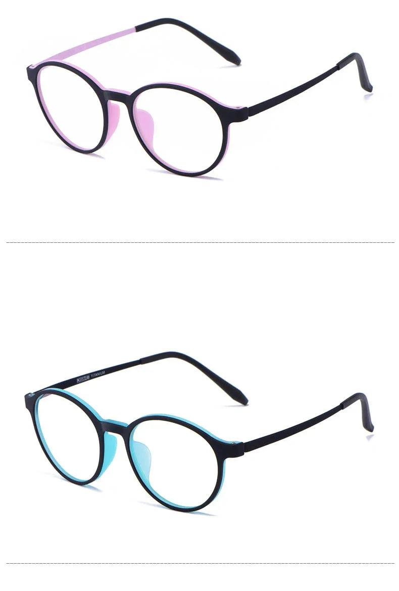 Ultralight Fashion Retro Round Glasses Frames Women TR90 Titanium Optical Prescription Men's Eyeglasses Frame H3050