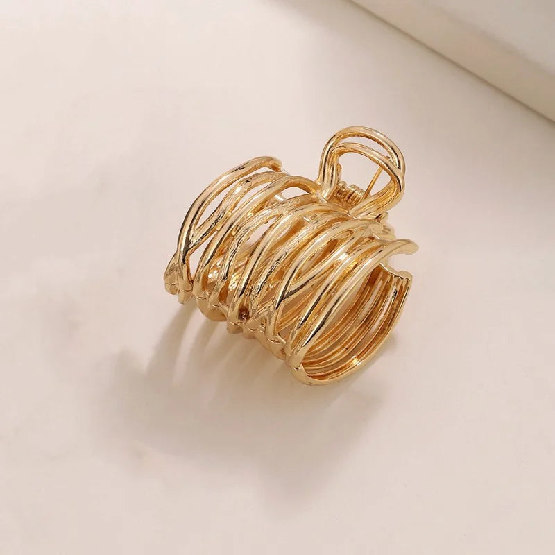Fashion Gold Color Hollow Geometric Hair Clips Metal Hair Claw Cross Hairclip Headband Hairpin Hair Crab Women Hair Accessories