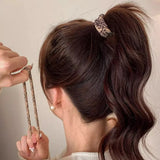 5PC High Elasticity Hair Ties Leopard Print Elastic Hair Scrunchie Ties for Women Wild Fashion Head Rope Hair Styling Accessorie