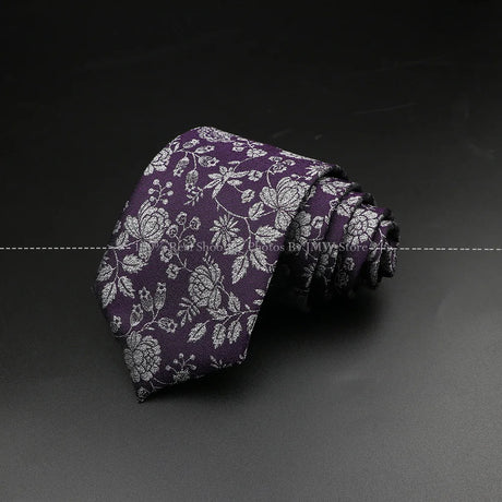 New Design Wedding Men Tie Purple Solid Striped Paisley Flower Neckties Men Business Dropshipping Groom Collar Accessories Gift