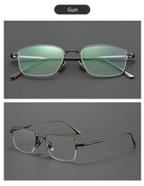 Lzabella New Men's Half Frame Glasses Business Casual Pure Titanium Frame Fashionable And Trendy Prescription Glasses 1906