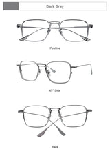 American Design Men Square Frames Handmade Retro Pure Titanium Glasses Thick Edges Business Eyeglasses Suitable for Large Faces
