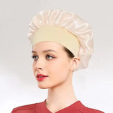 Newly Satin Night Hair Cap Women's Solid Sleeping Hat Sleep Care Bonnet Nightcap For Women Unisex Cap