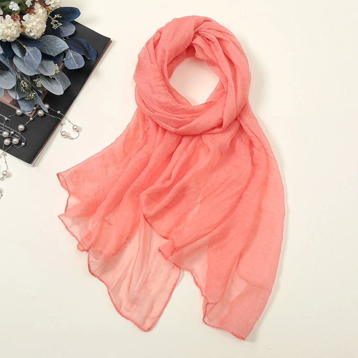 2023 New Chiffon Scarf Women Spring Summer Silk Scarves Thin Solid Color Shawls And Wraps Foulard Print Hijab Stoles Wholesale