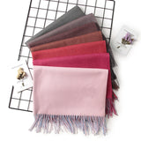 2022 Winter Women Scarf Fashion Solid Soft Cashmere Scarves for Lady Pashmina Shawls Wrap Blanket Bandana Female Foulard Tassel