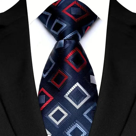 New Men's Classic Plaid Tie Luxury Dot 8cm Jacquard Neck Tie Necktie For Men Business Wedding Party Daily Wear Accessory