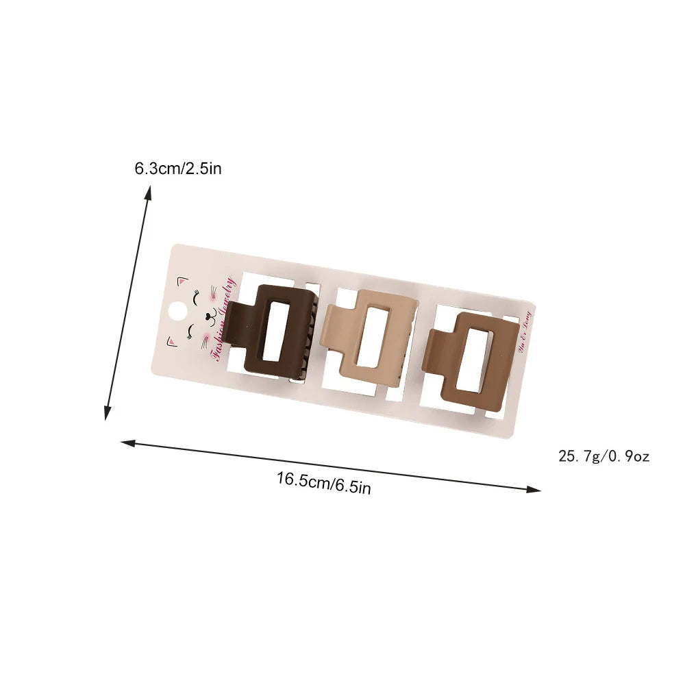 New Fashion Coffee Color Three-piece Set Frosted Geometric Hairpin Hair Clip Barrettes for Women Girl Hair Accessorie Headwear