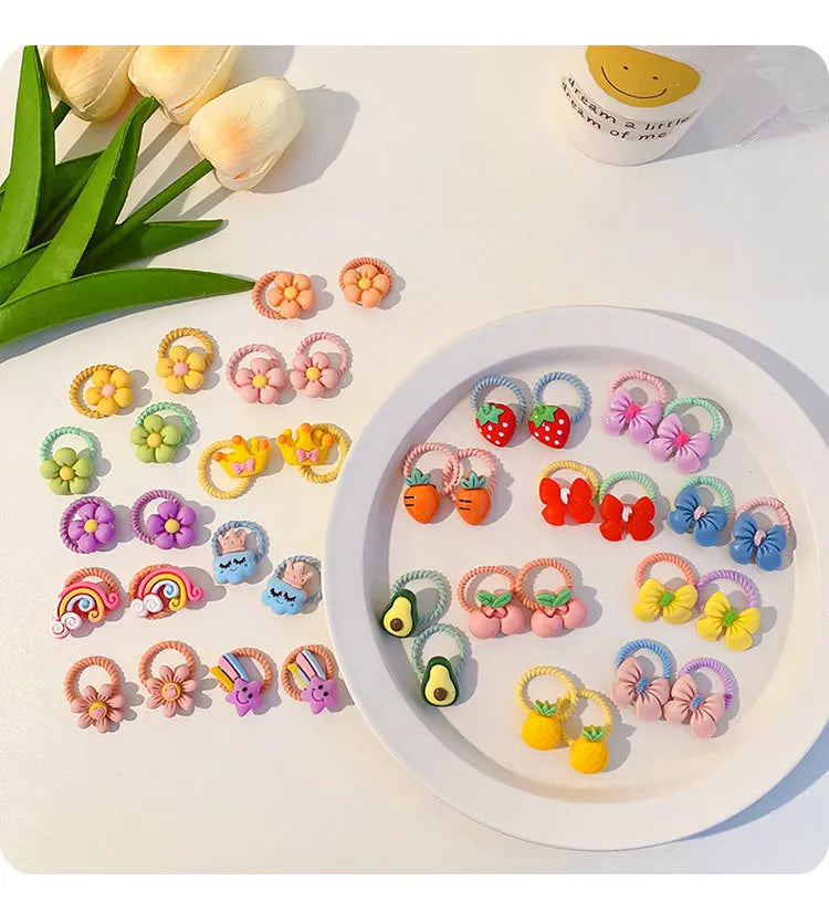 Hair Accessories Girls Bands Bandeau Cheveux Scrunchies Elastic Fille Korean Haarband Rubber Brown Children Gomas Gift Kids