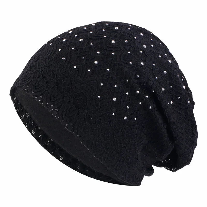 Women Men Sleeping Hat Baggy Beanie Satin Lined Night Unisex Sleep Cap Hair Care Bonnet Hair Loss Nightcap Pullover Hat Headwear