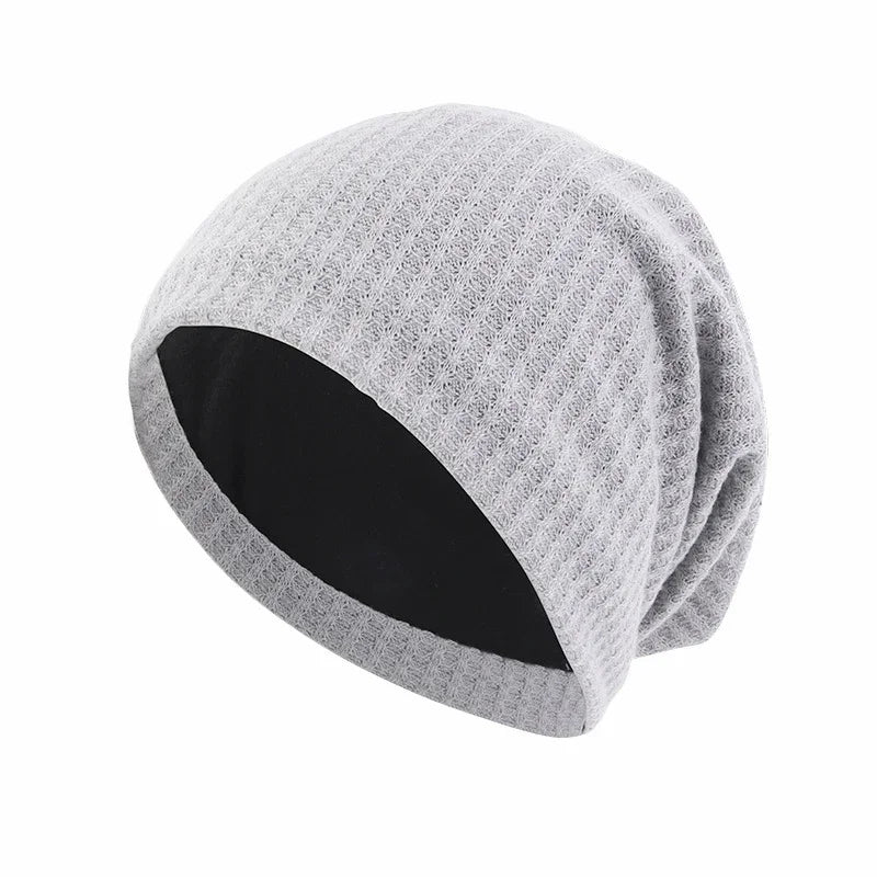 Women Men Sleeping Hat Baggy Beanie Satin Lined Night Unisex Sleep Cap Hair Care Bonnet Hair Loss Nightcap Pullover Hat Headwear