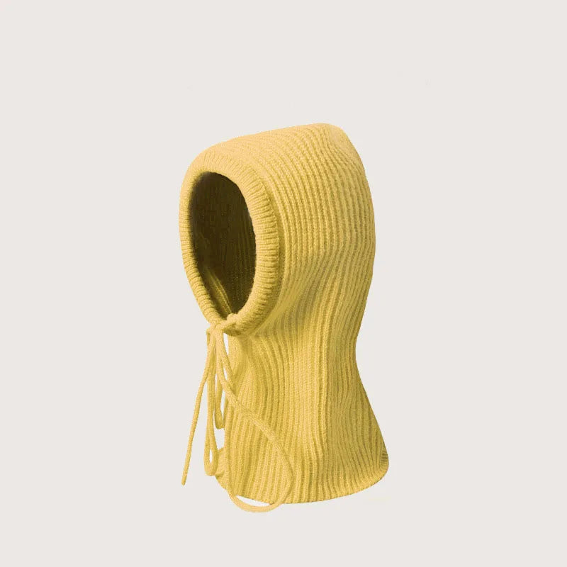 Winter Balaclava Hat for Men&Women Knitted Hooded Cap Outdoor Windproof Drawstring Hat One-Piece Neck Beanie Capofficial website