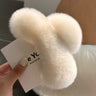 Muweordy New Oversized Faux Fur Big Crab Hair Clip for Girls Rabbit Hair Claw Clips Cute Plush Ponytail Women's Hair Barrettes