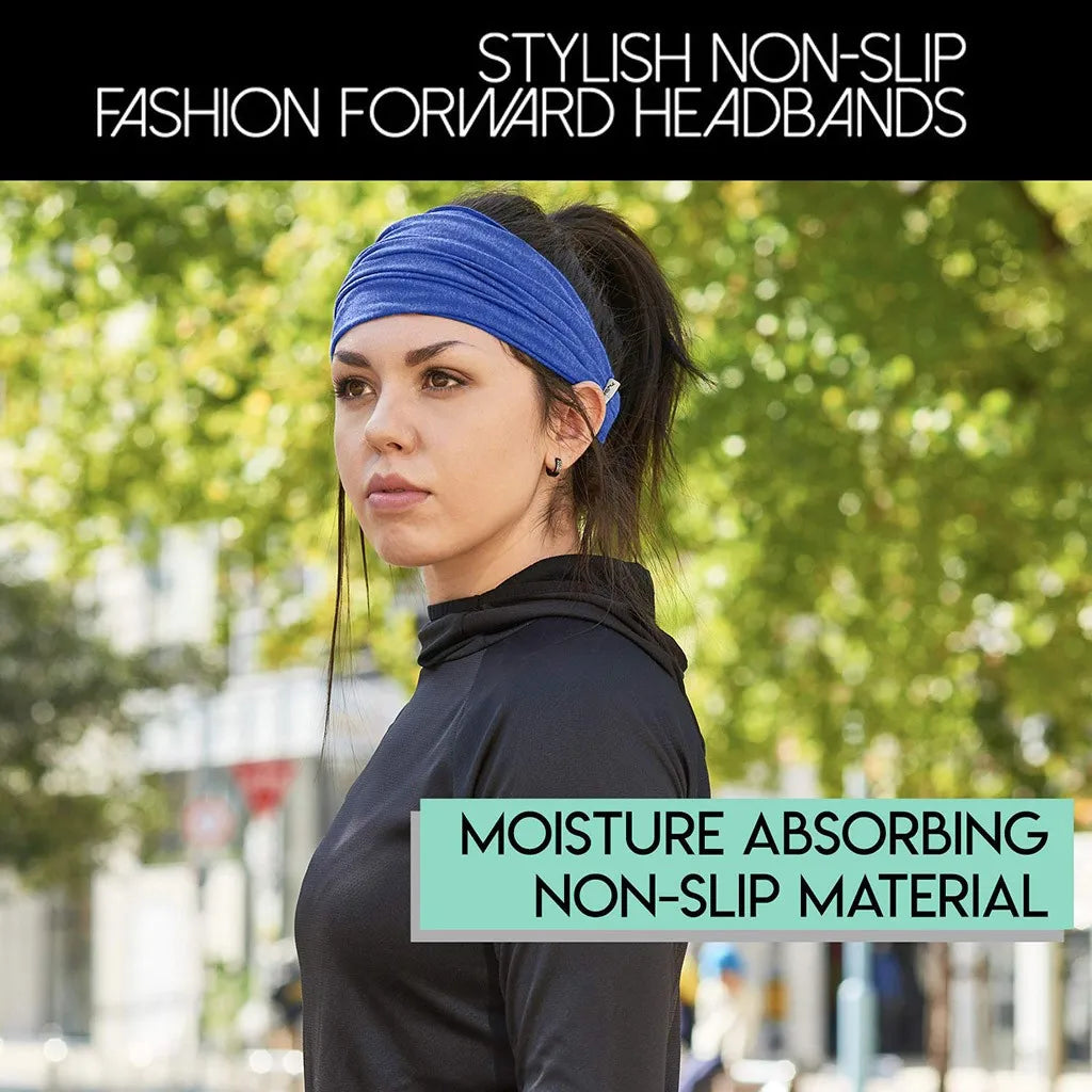 Wide Elastic Headband Hairband Pilates Yoga Fitness Running Cycling Sweatband Turban Makeup Hair Hoop Makeup Headwrap For Women