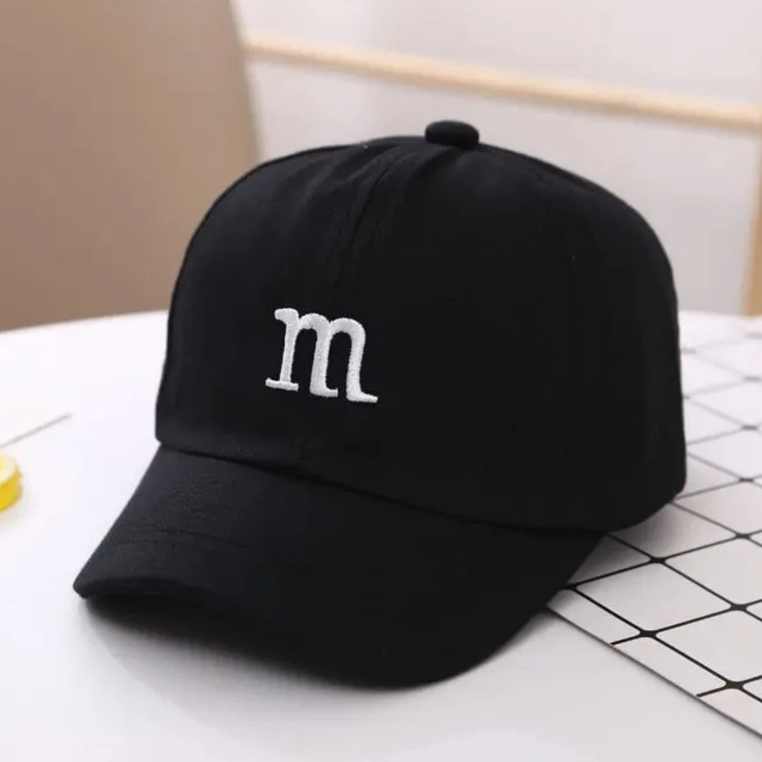 Girls Boy Adjustable Hat Children's Kid Baseball Cap Sunscreen Baby Hat Hip Hop M Letter Embroidered Kids Caps 1-6-8-12-15 Years