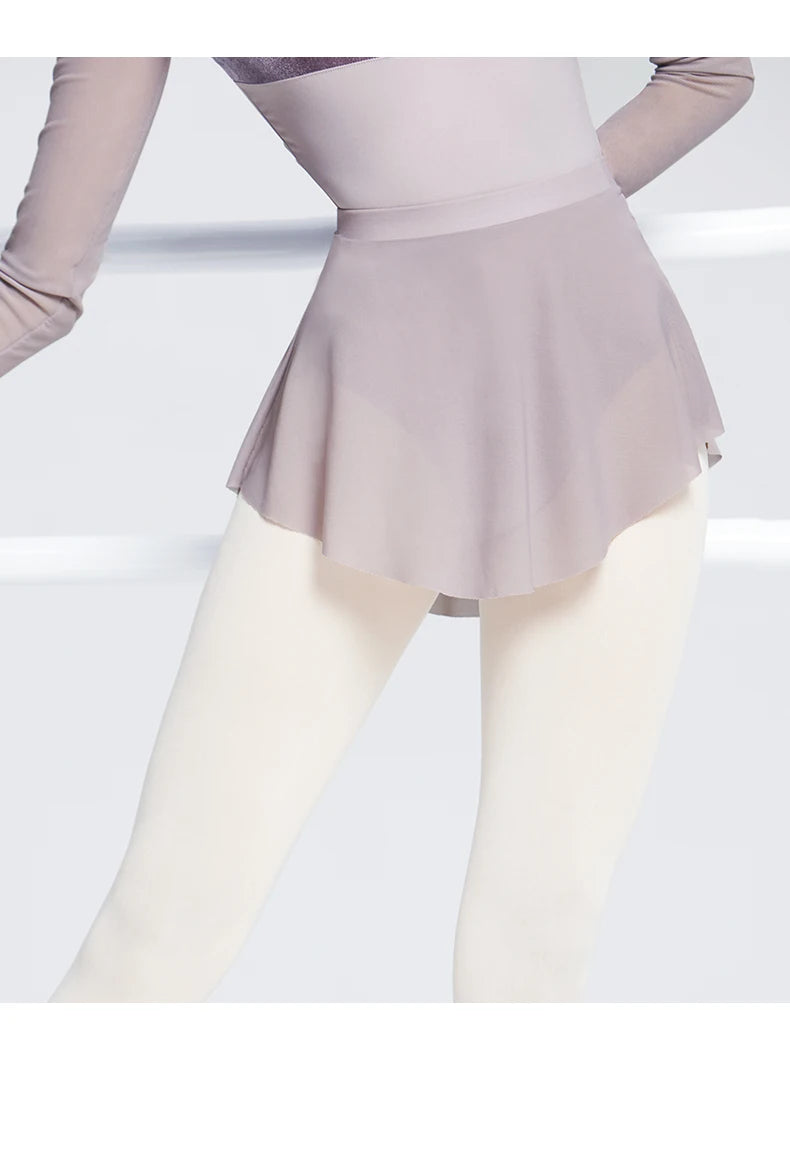 Women Ballet Skirts Dance Short Skirts High Slit Skirt Ballerina Adult Teen Ballet Dancing Dress Soft Mesh Elastic Dance Skirt