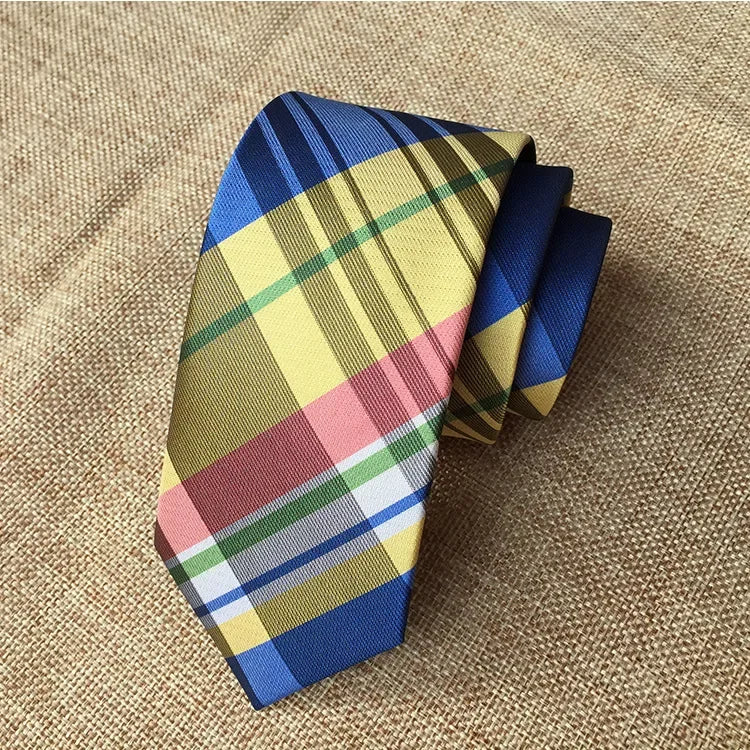 Mans 6cm Skinny Ties Striped Plaid Neckties Fashion Tie Jacquard Classics Business Mens Wedding Party  Dress Woven Slim Tie