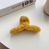 Winter Faux Fur Hair Claw for Women Elegant Acrylic Crab Barrette Hairpin Girl-Hair Accessories Furry Headwear Hair Claw Clip