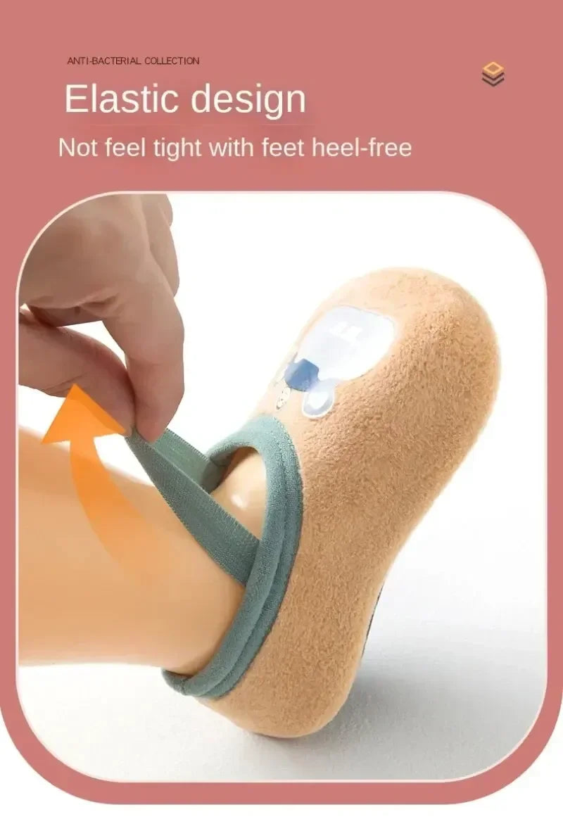 Baby Anti-slip Socks Newborn Warm Crib Floor Shoes with Rubber Sole for Children Boy Toddler Foot Girl Infant Cute Kids Slippers