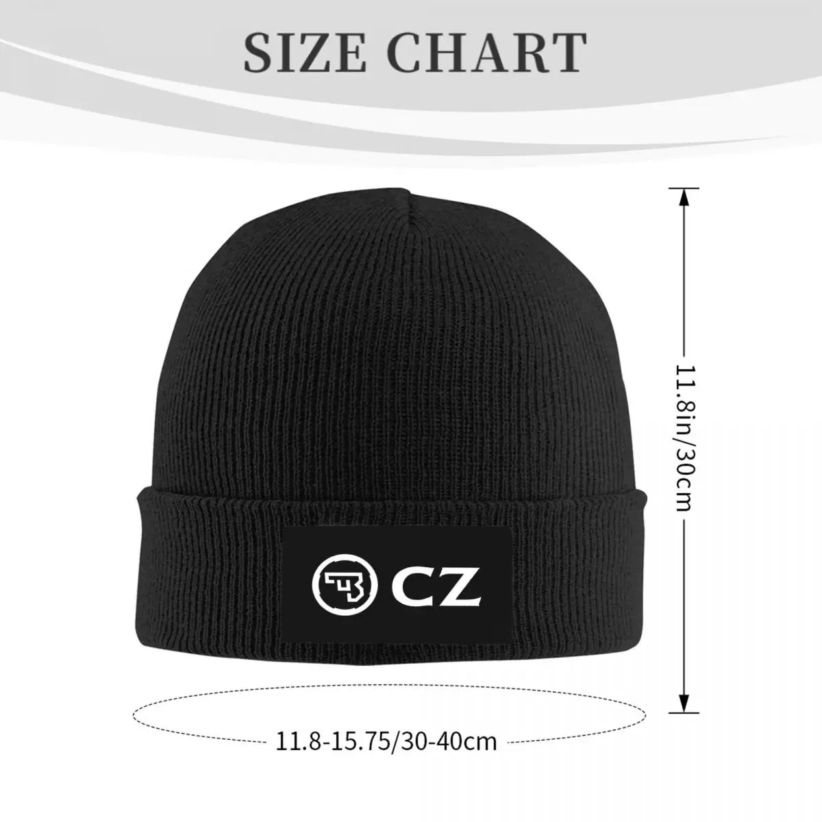 White CZ Guns Logo Knitted Hat Beanies Winter Hat Warm Unisex Street Caps for Men Women