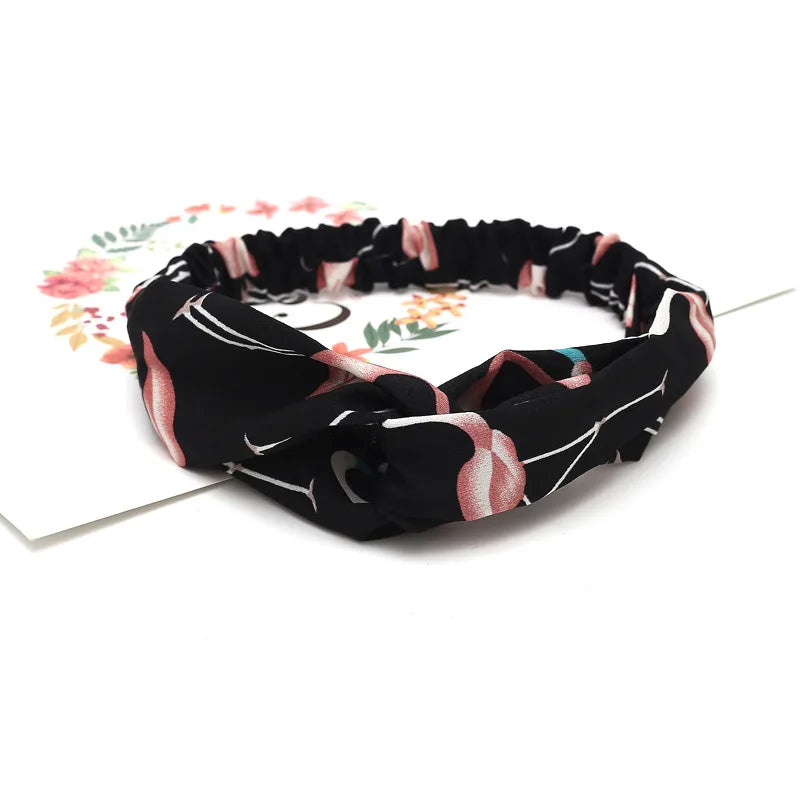 Women Headband New Fashion Hair Bands Bohemian Cross Elastic Hair Band For Ladies Black Purple Female Head band Hair Accessories