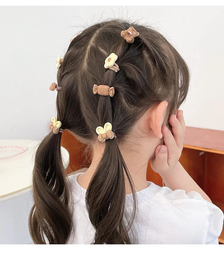 Hair Accessories Girls Bands Bandeau Cheveux Scrunchies Elastic Fille Korean Haarband Rubber Brown Children Gomas Gift Kids