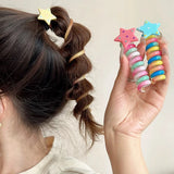 1/4pcs Elastic Telephone Wire Hair Ties Women Girls Star Hair Bands Spiral Coil Rubber Band Ponytails Head Rope Hair Accessories