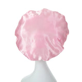 2PCS Milk Imitation Silk Wide Brim Satin Cloth Women's Hair Hat Bonnet Elastic Band Headwear bonnets for women